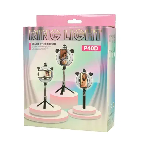 Selfie Stick with Tripod & Ring Light  P40D-3 (1).webp