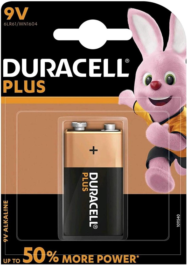 9V Alkaline Battery | Duracell Plus 6LR61 (1 pc)