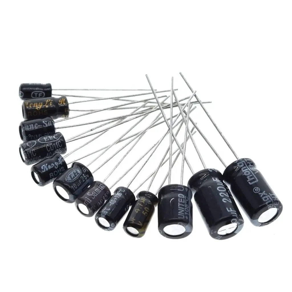 120-Piece Assortment Kit | Aluminum Electrolytic Capacitor Set 0.22–470µF