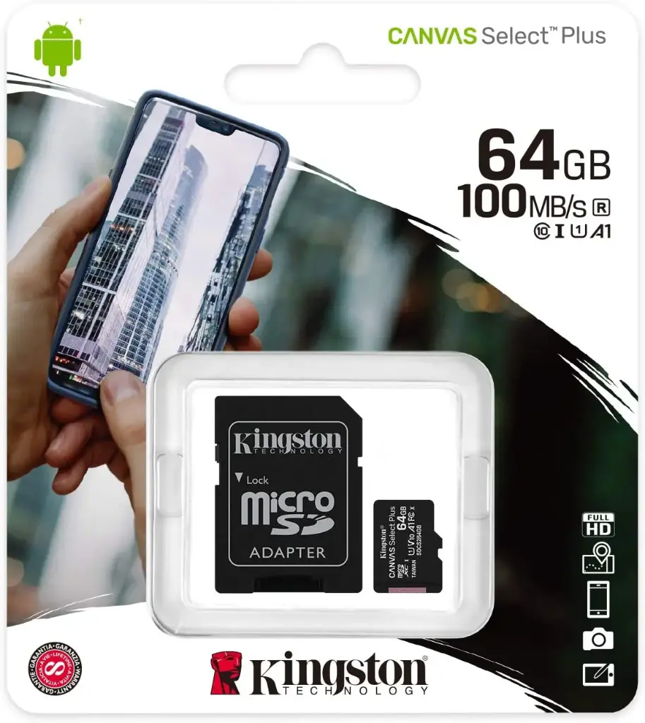 Kingston 64/128/256GB Canvas Select Plus microSDXC Card