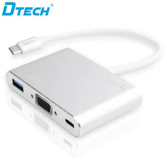 DTECH DT-T0023 Type C to VGA+USB3.0+PD Charging HDMI Converter