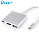 USB-C to 4K HDMI + USB 3.0 + PD Adapter | DTECH