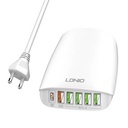 Wall Charger LDNIO A6573C EU 5USB, USB-C 65W + Power Cable