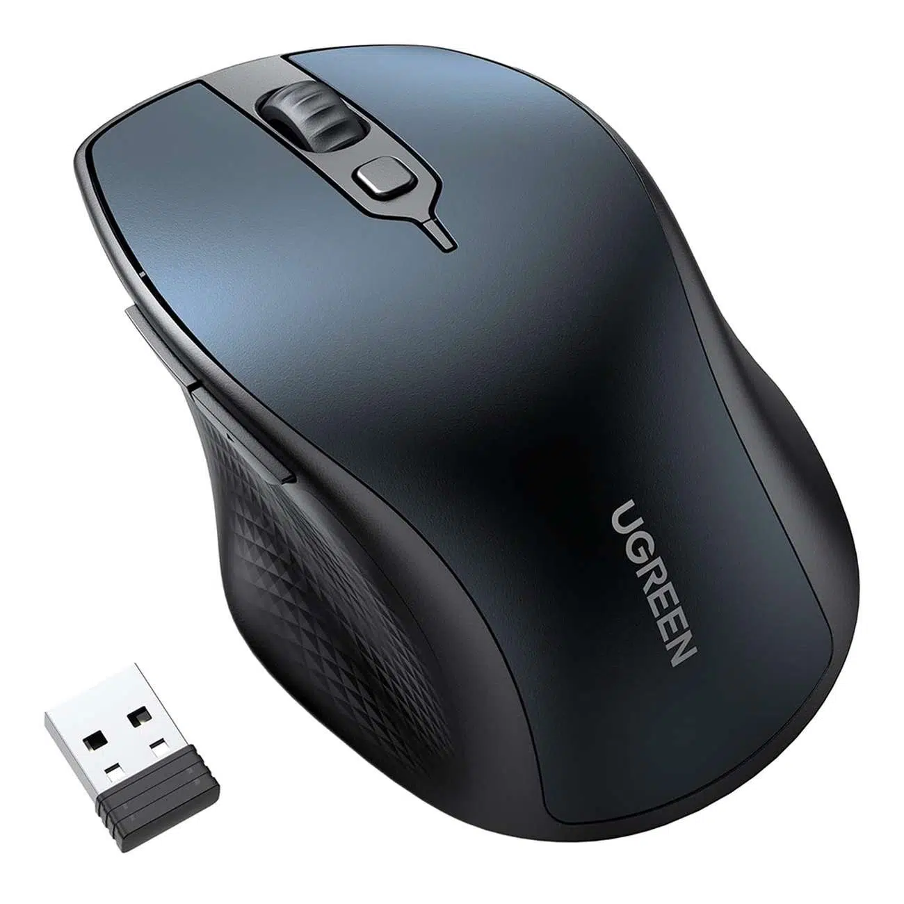 Ugreen Ergonomic Wireless Mouse Bluetooth, & 2.4 GHz - Blue